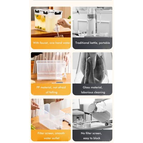 Distributeur de boissons 3,5 L avec robinet - Idéal pour jus glacé, frigo, fêtes et usage quotidien (1/5)