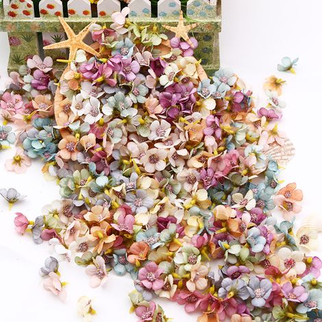 Lot de 100 - Fleurs En Soie Mini Artificielle Pour Mariage Décoration Artisanat Couronne Scrapbooking Fausse 2 cm (1/5)