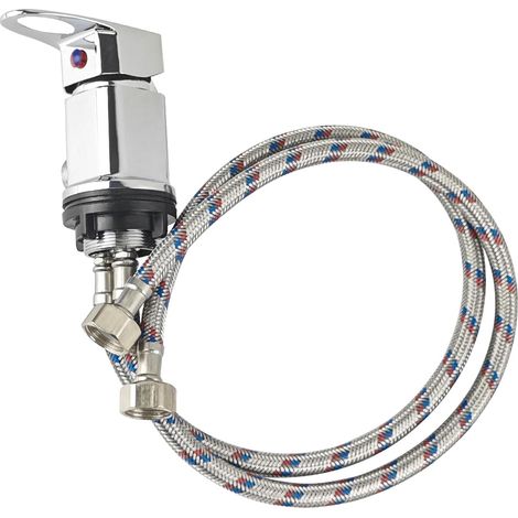 Poignée Unique Robinet Douche pour Lit de Shampoing, Mitigeur Douche en Alliage de Cuivre de 1/2 Pouces, Mitigeur Chaud-Froid Robinet de Douche pour EVier, Bol De Shampoing, Camping-Car (Argent) (1/5)