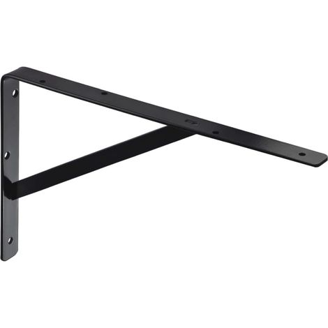 1 Pièce - Equerre pour charge lourde - Console murale - Support étagère robuste en acier - Pour garage atelier cave - Noir - 40x27,5cm (1/5)