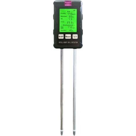 Testeur de Sol pour Jardin, humidimètre du Sol - Compteur numérique de température du Sol rétroéclairé pour l'entretien des Moniteur de Mesure du Sol 6 en 1 pour Le Jardinage, Outil de Test Complet (1/5)