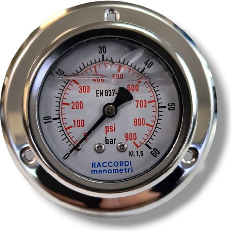 Rückseitiges Manometer 60 bar 63 Gewinde 1/4" (1/5)