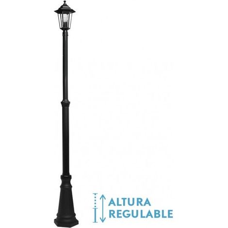 Auriga lampione da esterno in alluminio 1xe27 nero ip44 220x20x20x20 cm regolabile in altezza (1/3)
