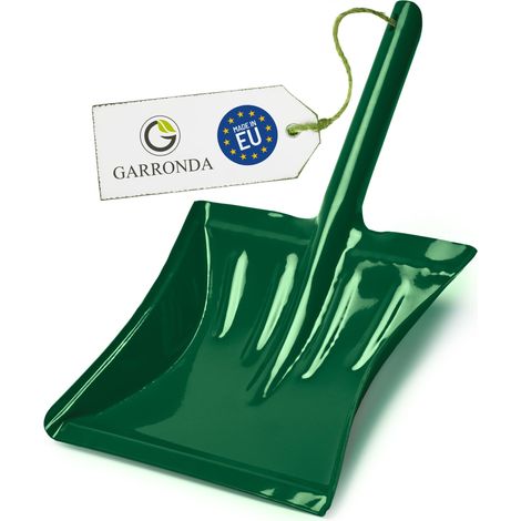Garronda Kehrschaufel Metall mit kurzem Metallgriff robuste Haushaltsgeräte Kehrichtschaufel Kehrblech zum Reinigen und Kehren von Haus, Garten, und Garage GD-0167 (Grün)