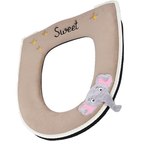 Coussin Pour Abattant De Toilette - Fermeture Éclair Universelle - Coton Doux Et Dos En Cuir PU Imperméable - Forme En U - 37 X 42 Cm - 1 Pièce (1/5)