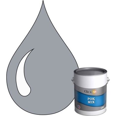 Peinture d'Accroche et Finition 2 en 1 - POK - POK MIX - Acrylique Satinée - RAL 7040 - 1L (1/4)