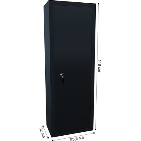 Armadio Portafucili Armi Blindato Fuciliera In Acciaio Con Cassetto Tesoretto Con Serratura E Chiave A Doppia Mappa Cassaforte Sicura El Paso Colore Grigio Scuro (10 Posti) - Misura: 10 Posti (1/5)