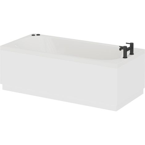 Compact 1500mm x 700mm 6 Jet Matt Black V-Tec Single Ended Whirlpool Bath (1/5)