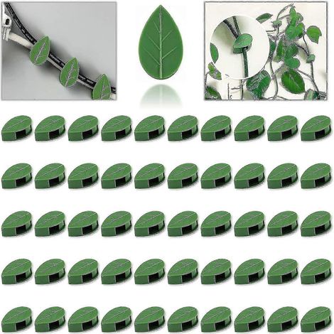 50 clips de fixation invisibles et auto-adhésifs pour plantes grimpantes murales, compatibles avec les fixations par fil de fer. (1/4)