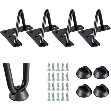 ALLIANDISFOREHILL  4 Pcs Pieds Meubles en Épingle à Cheveux pour Armoire Chaise 10cm Jambes de Table en Métal avec Vis et Protecteurs de Sol (1/5)