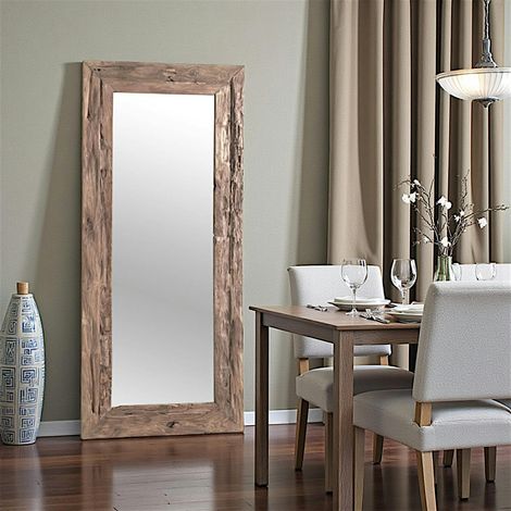 Miroir rectangulaire avec cadre bois recyclé 180 cm DEPOK (1/2)