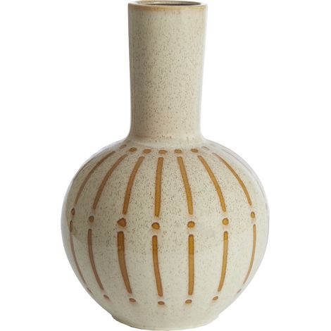 Vaso in ceramica ULLOA lucido crema e marrone - Ø34x52 cm (1/4)