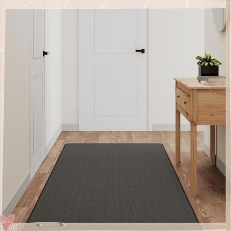355783 Tapis de couloir aspect sisal anthracite 80x400 cm (1/5)