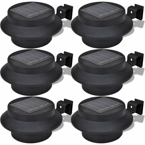 Lot de lampes solaires pour gouttières clôture 6 noires (1/4)