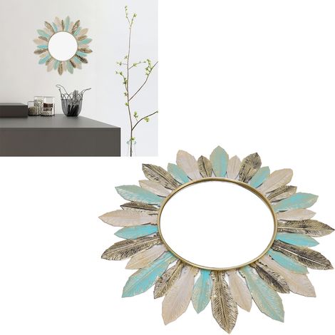 Decoración de pared moderna y minimalista de metal, escultura con forma de pluma para salón, dormitorio u oficina, hierro y cristal, 41 cm (1/5)