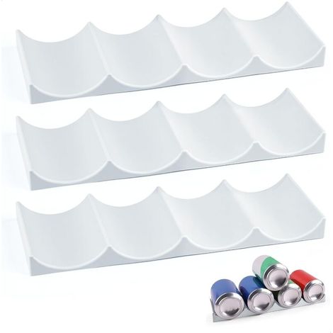 Bardusch-3 étagères frigo universelles – gris – organiseur canettes/bouteilles – pour réfrigérateur, vinotech ou cuisine (1/5)