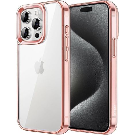 Handyhülle iPhone 15 Pro 6 1 Zoll Transparent Stoßfest Roségold (1/5)