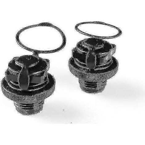 Lot de 2 valves à vis pour bouchon d'air Lay-Z-Spa compatibles avec Bestway Vegas Premium Miami P20250110889 (noir) (1/4)