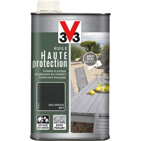 Huile bois extérieur Haute Protection Opaque V33 Gris Ardoise 1L