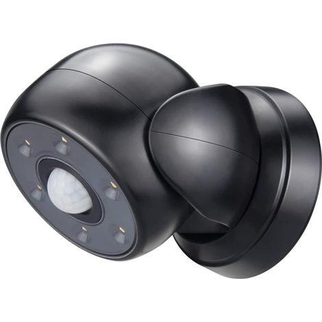 Projecteur à LED avec détecteur de mouvement extérieur intérieur sans fil étanche à l'eau batterie extérieure projecteur lumière murale lumière de sécurité pour jardin porte couloir-Noir (1/5)