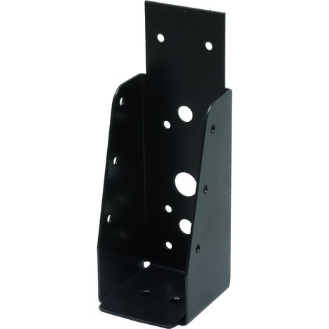 Wovar – Support de poteau noir galvanisé sans lèvre pour poutres 5 x 15 cm – Acier galvanisé – Vendu à l'unité – Applications extérieures