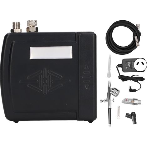 Kit de Pistolet à Air Double Action avec Compresseur Filtre Eau-Huile Raccord Tuyau pour Maquillage 100‑240V Noir Prise Australienne (1/5)