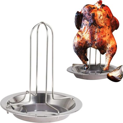 Support pour poulet rôti en acier inoxydable, rôtissoire verticale, modèle amélioré (1/5)