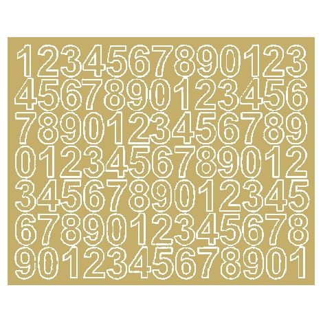 Numeri adesivi autoadesivi da 2,5 cm, oro lucido