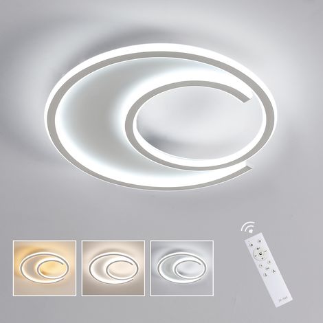 Goeco Plafoniera LED Bianca 53W 43x43 cm – Design Moderno con Telecomando e Dimmerazione Continua – Ideale per Soggiorno e Camera da Letto (1/5)