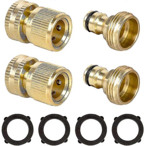 Lot de 2 raccords de tuyau d'arrosage en laiton de 19 mm pour jardin, cuisine et potager (1/5)