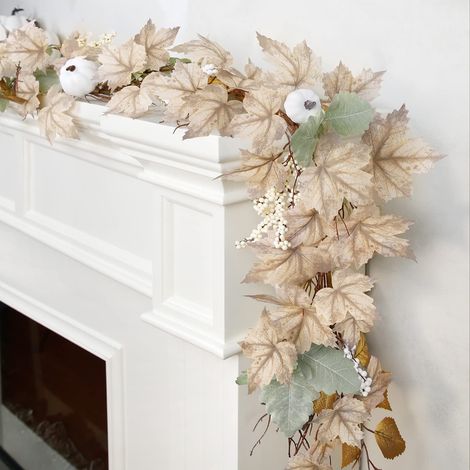 Guirlande Feuille D'érable - Décoration Automnale Pour Cheminée, Porte Ou Balcon - Idéale Pour Thanksgiving Et Halloween - 1 Pièce (1/5)