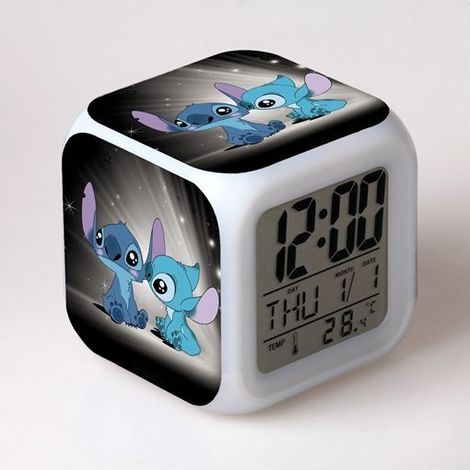 Petite Taille 3inch 8 cm,Stitch,Anime, Réveils numériques LED pour beb,Décoration de Chambre pour Les Enfants-10 (1/5)