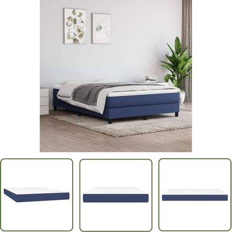 The Living Store Matelas de lit à ressorts ensachés Bleu 140x190x20 cm Tissu - Matelas - Matelas À Ressorts Ensachés - Matelas Double - Literie - Sommier (1/5)
