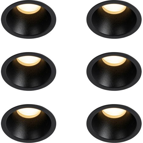 QAZQA Faretto da incasso dept - Moderno - Alluminio - Nero - Tondo Max. 6 x Watt
