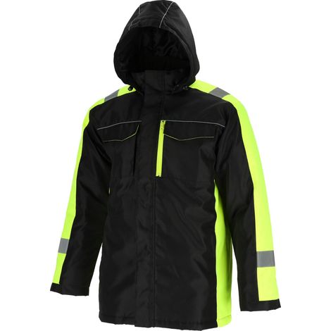 Chaqueta aislante con capucha, negra y amarilla, "S", CE, lahti