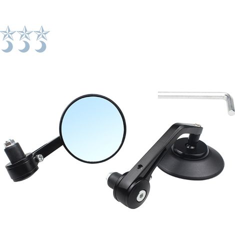 Modified retro motorcycle rearview mirror, CNC aluminum alloy, for handlebars, round mirror, street racer style, reversing mirror (1/5)