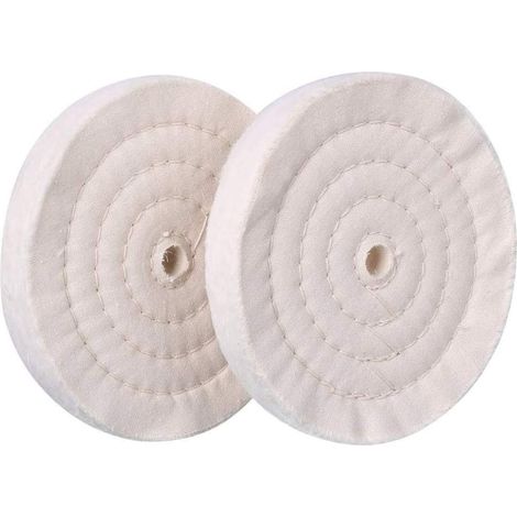 Packung mit 2 15-cm-Polierscheiben (12-mm-Poren ohne Haut, 70 Schichten) für Tischschleifer, Mirror Cotton
