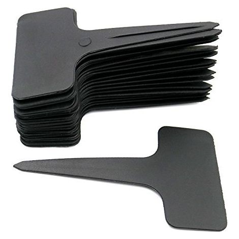 100 Pcs Épais en Plastique Marqueurs Plant Étiquettes Noir T Type Jardin Plant Étiquettes Étanche (1/5)
