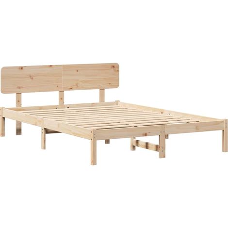 Lit double,Lit adulte,Cadre de lit avec tête de lit Naturel 160 x 200 cm CFW5379779 (1/5)