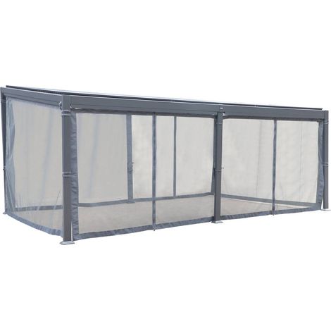 Zanzariera per pergola bioclimatica avila grafite 6 x 3,5 m in poliestere - Hespéride