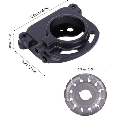 Disque de polissage à 12 dents pour meuleuse d'angle de sculpture sur bois et ensemble de protection (2 pièces) (1/5)