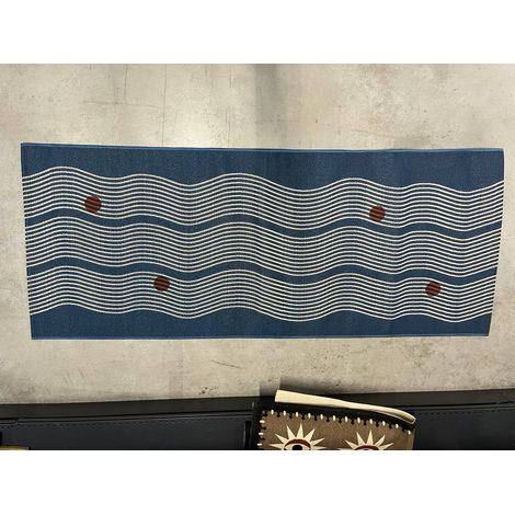 Tappeto nippon line rettangolare 75x200 cm blu - Atmosphera créateur d'intérieur (1/2)