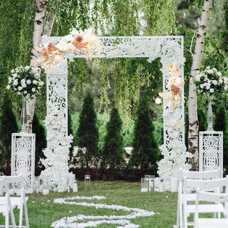 Fleurs Artificielles pour Arche de Mariage, Décoration Murale avec Panneau de Bienvenue