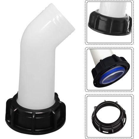 2pcs Bec de Vidange avec Ecrou IBC 1000L Buse de Réservoir d'eau Raccord de Vanne Extension Buse de Tuyau Adaptateur IBC Réservoir d'eau Bec de Robinet pour Raccord Robinet Cuve IBC 2 Pouces (1/2)