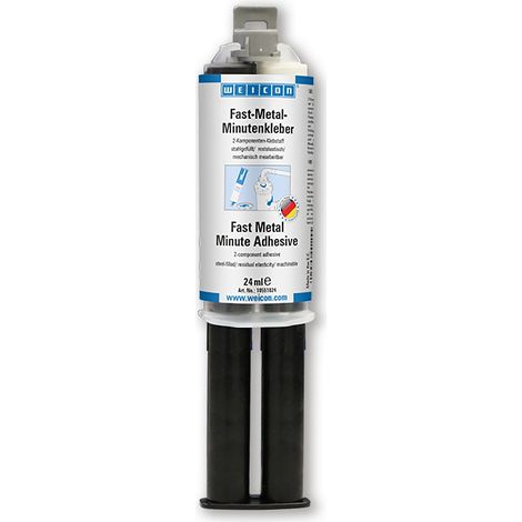 WEICON 10007785 (10551024) Fast-Metal Minuten- kleber 24 ml, Zwillingsspritze (1/2)