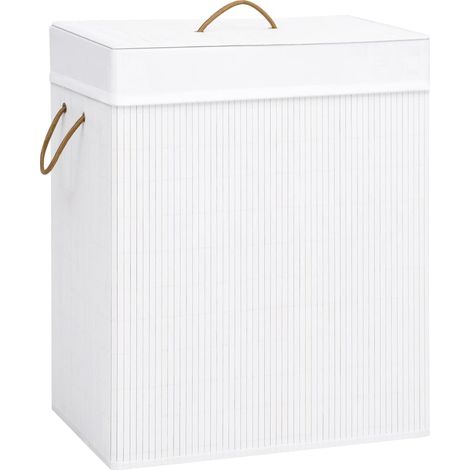 Panier à linge Bambou Blanc 83 L (1/5)