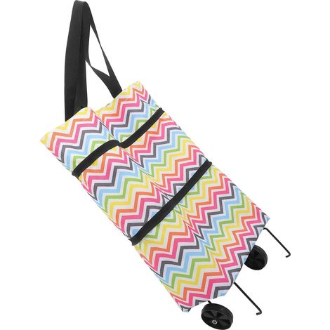 Foldable Plastic Fabric Shopping Bag with Wheels (1/5)
