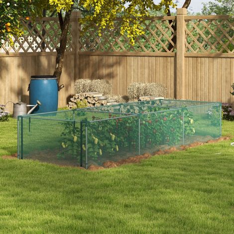 Zanzariera anti insetti e uccelli 125x373x62,5 cm con porta a cerniera, telaio in acciaio zincato, verde (1/5)