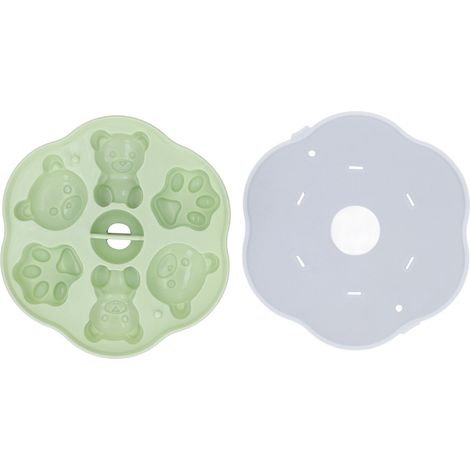 Moule en silicone ours mignon patte de chat glaçon gâteau pudding cuisine avec couvercle vert
