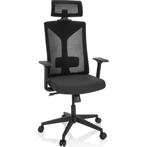 Bürostuhl / Drehstuhl KODIAK Stoff / Netzstoff schwarz hjh OFFICE (1/5)